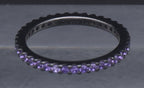 Sterling Silver Purple Cubic Zirconia Eternity Band - Size 6