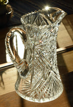 Antique Bohemian Cut Crystal Pitcher