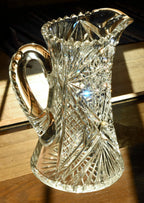 Antique Bohemian Cut Crystal Pitcher