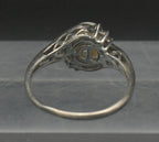 Vintage Sterling Silver and 10k Gold Pearl with Diamonds Ring - Size 8.5