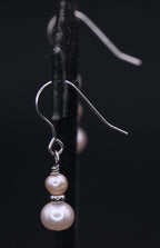 Vintage Pearls Sterling Silver Dangle Earrings