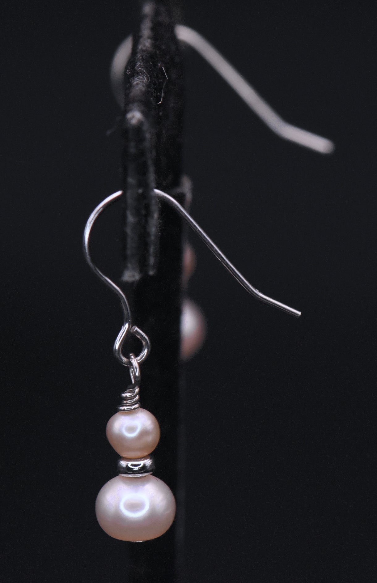 Vintage Pearls Sterling Silver Dangle Earrings