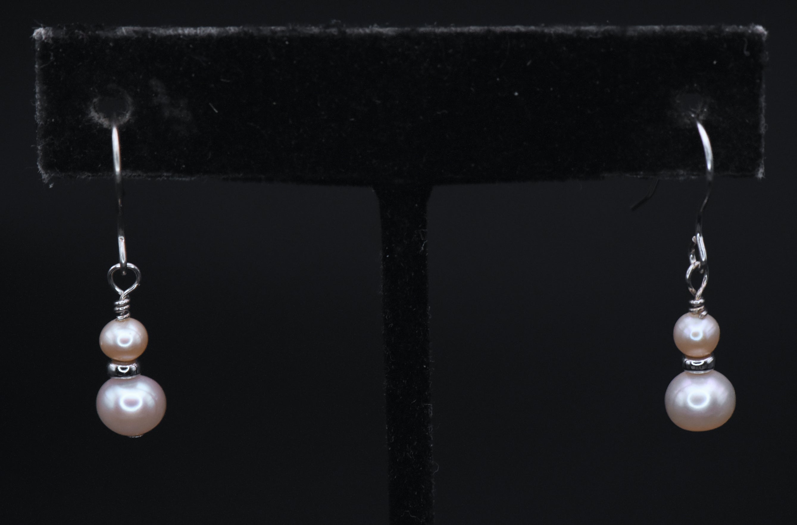 Vintage Pearls Sterling Silver Dangle Earrings