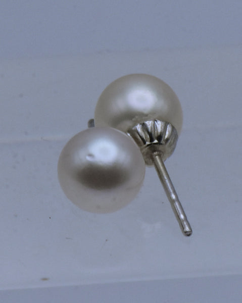 Vintage Cultured Pearl Stud Earrings