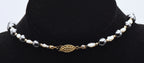 Hematite and Freshwater Pearls Necklace - 24"