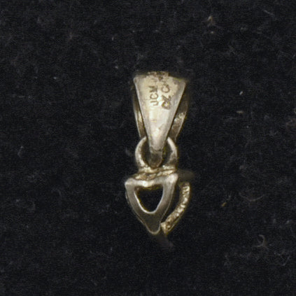 Tiny Vintage Sterling Silver Unmounted Pendant for Heart Cut Stone