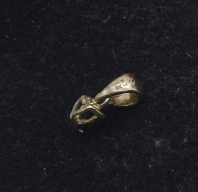 Tiny Vintage Sterling Silver Unmounted Pendant for Heart Cut Stone