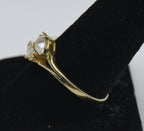 Vintage Cubic Zirconia Gold Tone Metal Ring - Size 10