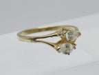 Vintage Cubic Zirconia Gold Tone Metal Ring - Size 10