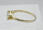 Vintage Cubic Zirconia Gold Tone Metal Ring - Size 10