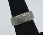Vintage Pewter Hammered Texture Open Back Ring - Size 5.25