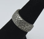 Vintage Pewter Hammered Texture Open Back Ring - Size 5.25