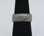 Vintage Pewter Hammered Texture Open Back Ring - Size 5.25
