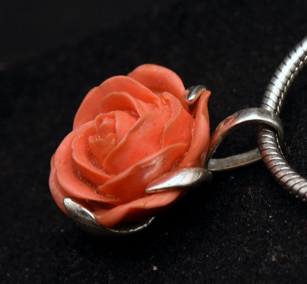 Vintage Rose Pendant Necklace