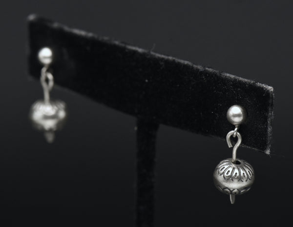 Vintage Sterling Silver Bead Dangle Earrings