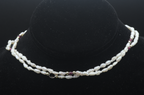 BROKEN Vintage Freshwater Rice Pearls and Garnets Single Strand Necklace