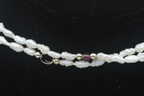 BROKEN Vintage Freshwater Rice Pearls and Garnets Single Strand Necklace