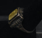 Vintage 1930s Celluloid Photograph Sweetheart Sterling Silver Ring - Size 7