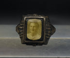 Vintage 1930s Celluloid Photograph Sweetheart Sterling Silver Ring - Size 7