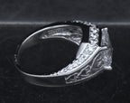 Diamonique - Sterling Silver Princess Cut Cubic Zirconia Ring - Size 6