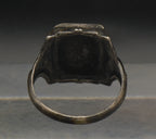 Vintage 1930s Celluloid Photograph Sweetheart Sterling Silver Ring - Size 7