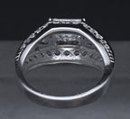 Diamonique - Sterling Silver Princess Cut Cubic Zirconia Ring - Size 6