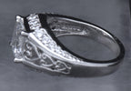 Diamonique - Sterling Silver Princess Cut Cubic Zirconia Ring - Size 6