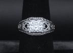 Diamonique - Sterling Silver Princess Cut Cubic Zirconia Ring - Size 6