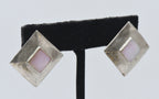 Vintage Pink Mother of Pearl Sterling Silver Earrings