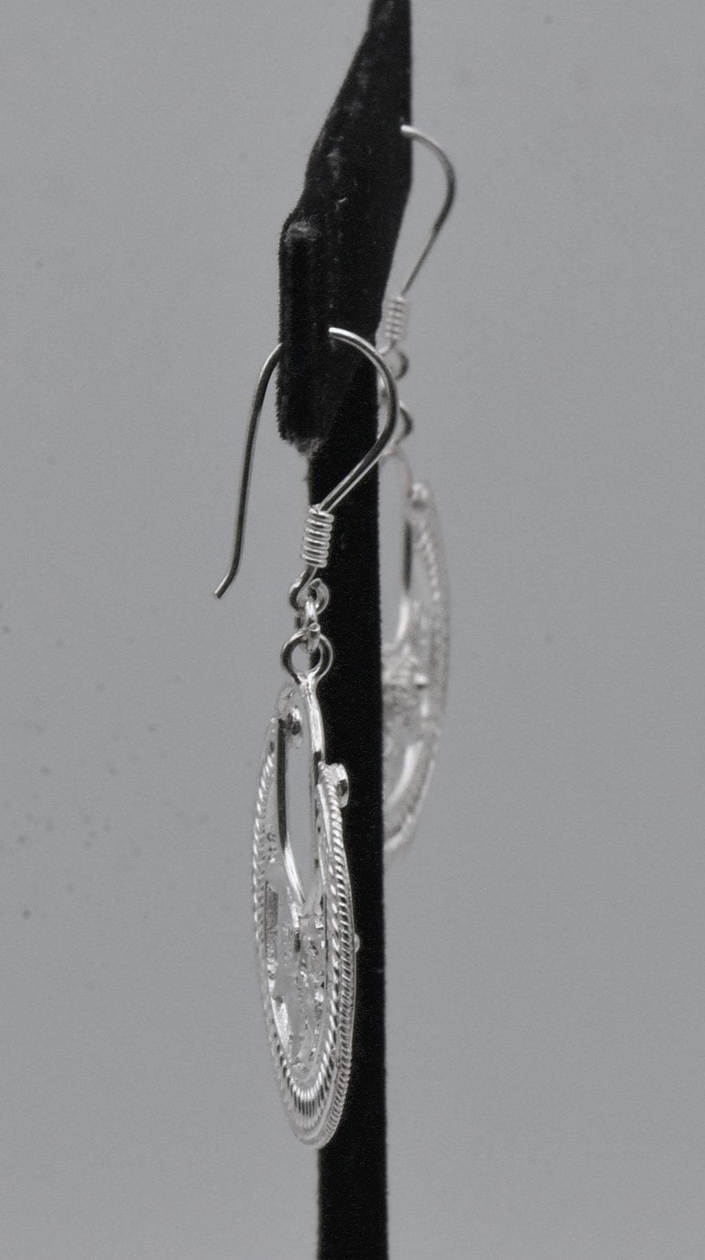 Vintage Sterling Silver Floral Dangle Earrings