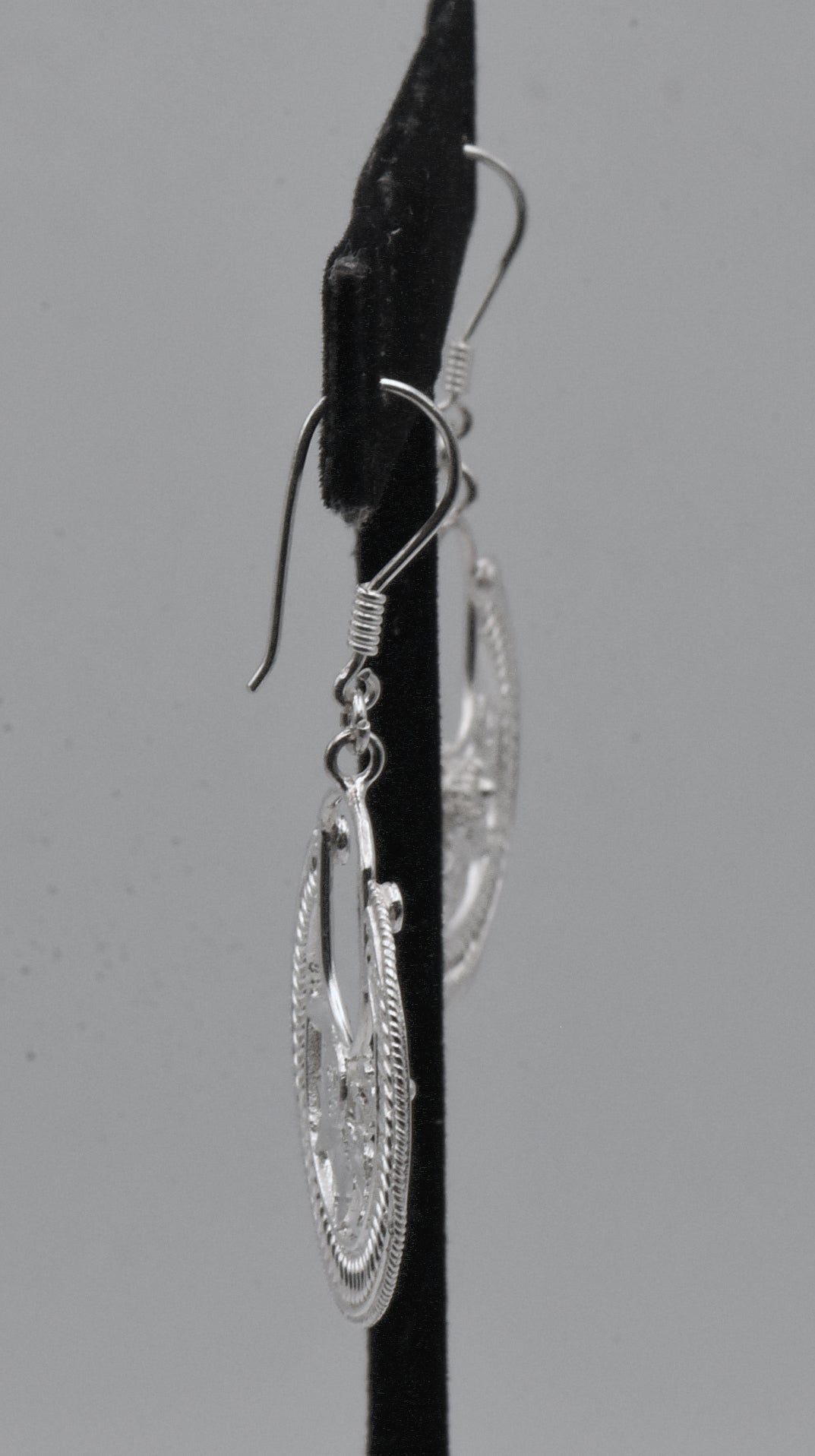 Vintage Sterling Silver Floral Dangle Earrings