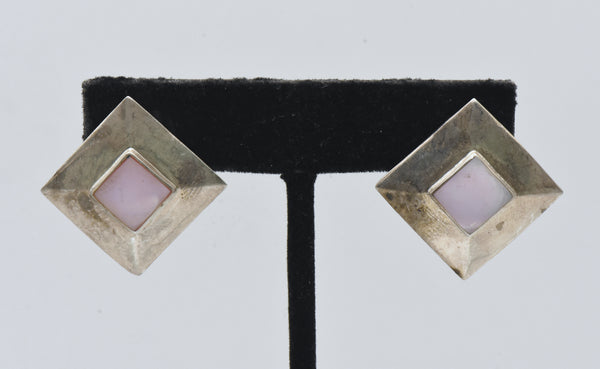 Vintage Pink Mother of Pearl Sterling Silver Earrings