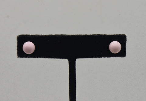 Vintage Pink Enamel Sphere Stud Earrings