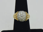 Vintage Gold Tone Sterling Silver Cubic Zirconia Ring - Size 5.75