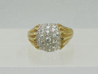 Vintage Gold Tone Sterling Silver Cubic Zirconia Ring - Size 5.75