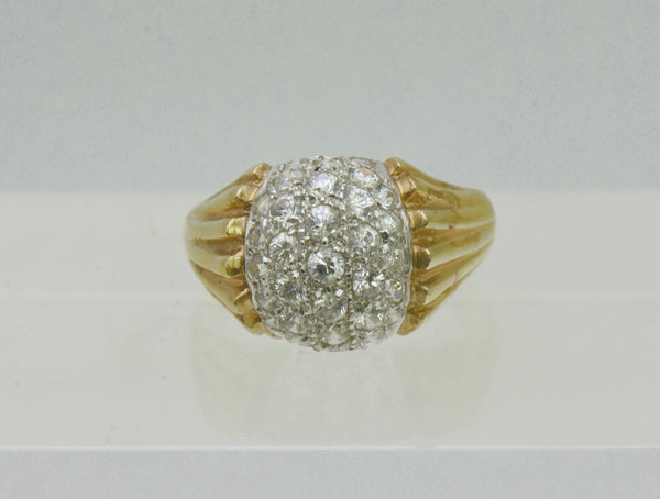 Vintage Gold Tone Sterling Silver Cubic Zirconia Ring - Size 5.75