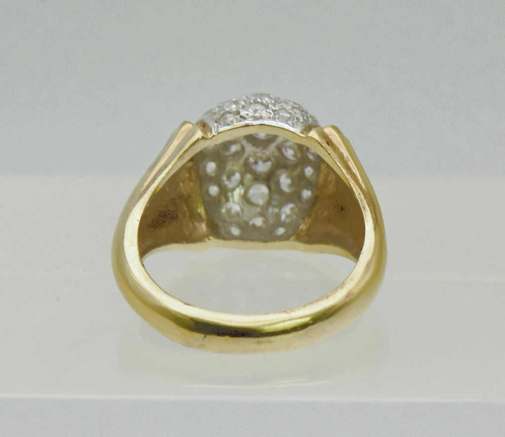 Vintage Gold Tone Sterling Silver Cubic Zirconia Ring - Size 5.75