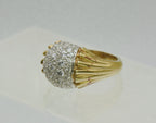 Vintage Gold Tone Sterling Silver Cubic Zirconia Ring - Size 5.75