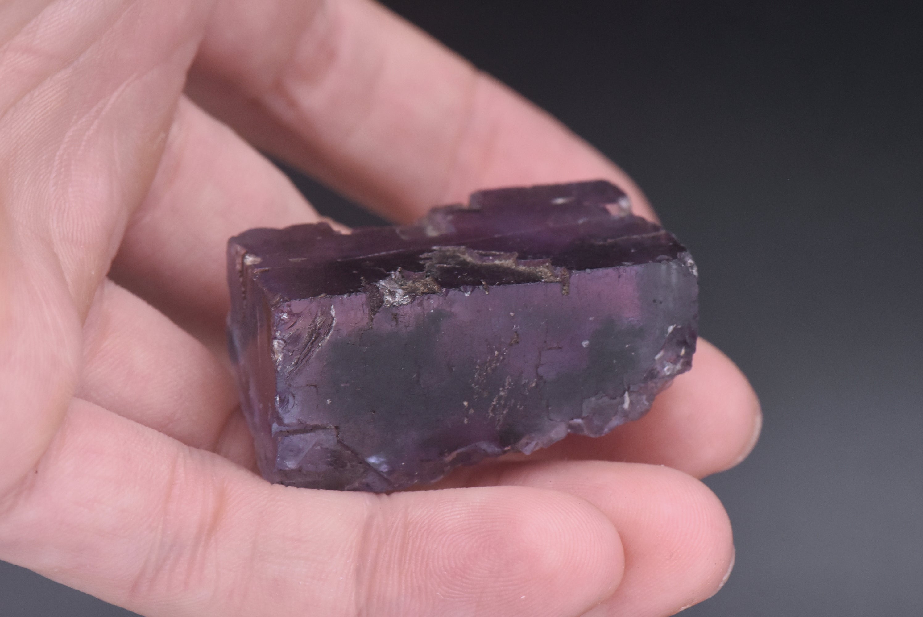 Purple Fluorite Crystal Mineral Specimen - 57g
