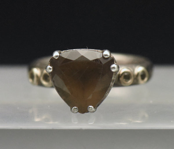 Pandora - Vintage Sterling Silver Smoky Quartz Ring - Size 5.25