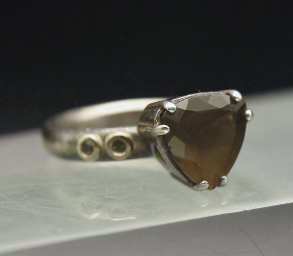 Pandora - Vintage Sterling Silver Smoky Quartz Ring - Size 5.25