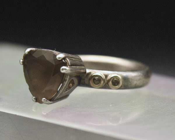 Pandora - Vintage Sterling Silver Smoky Quartz Ring - Size 5.25