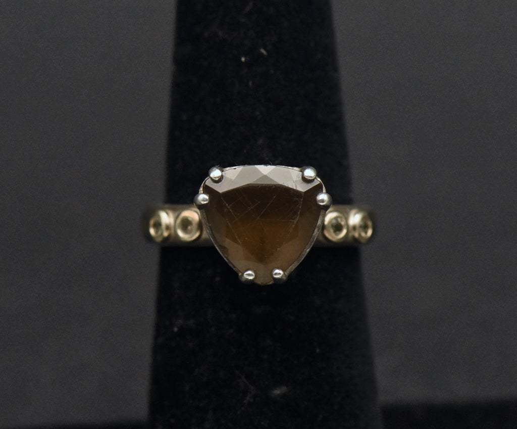 Pandora - Vintage Sterling Silver Smoky Quartz Ring - Size 5.25