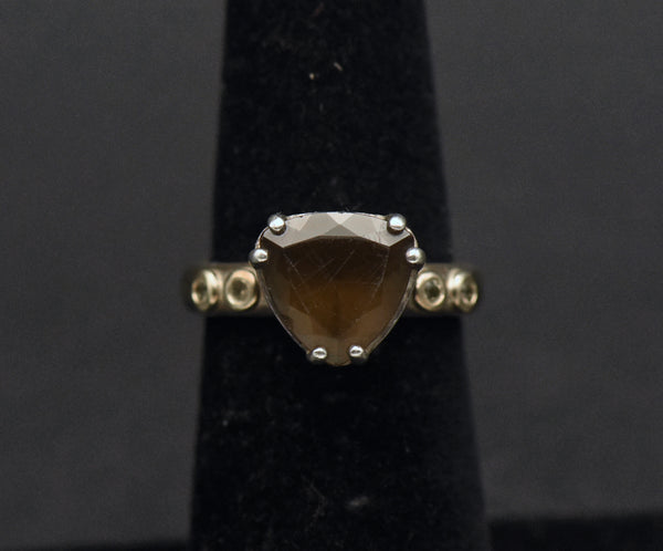 Pandora - Vintage Sterling Silver Smoky Quartz Ring - Size 5.25