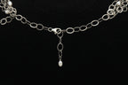 Vintage Handmade Sterling Silver and Pearls Multi-Link Chain Necklace