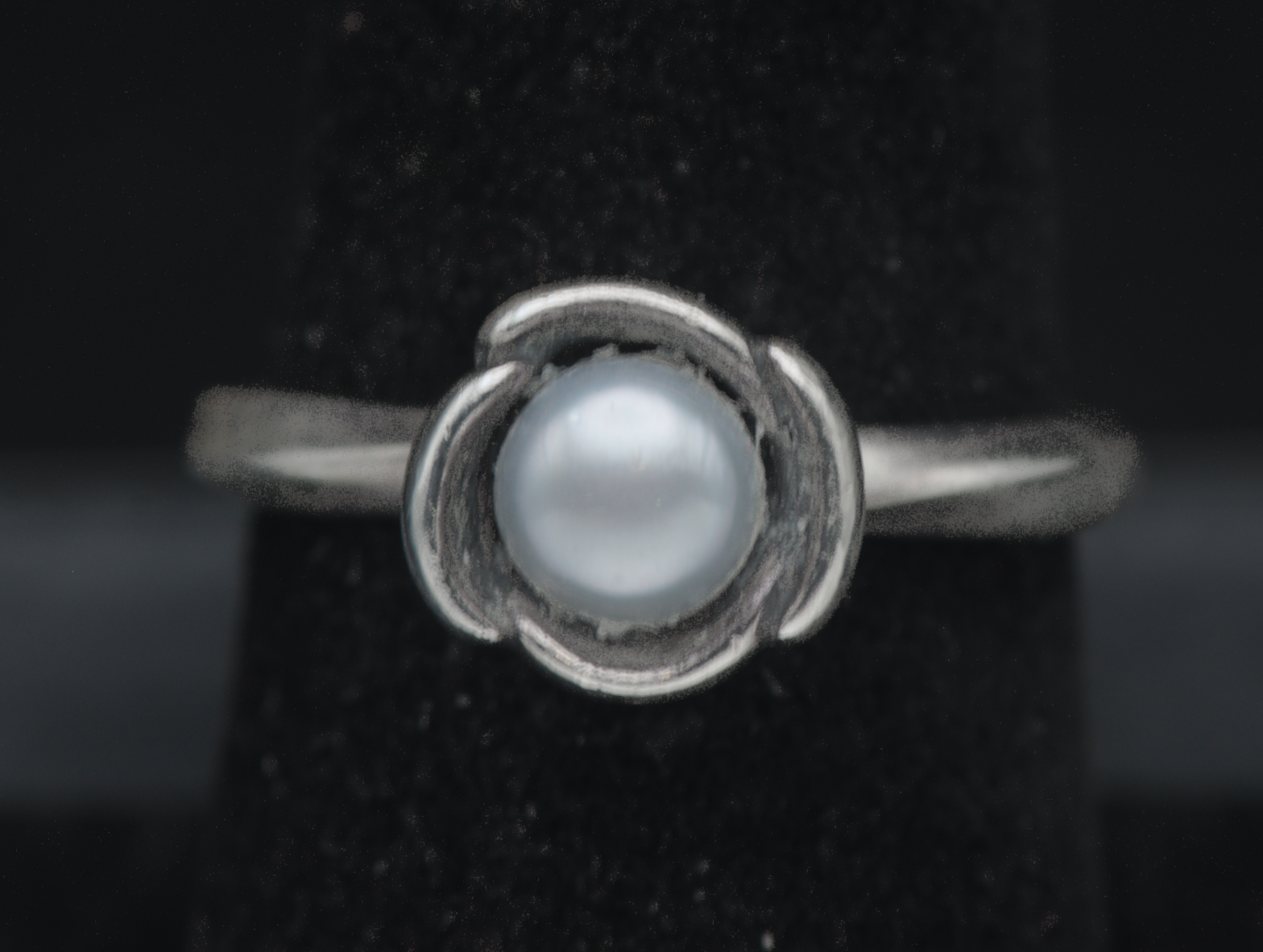 Pandora - Vintage Sterling Silver "My Wish" Pearl Floral Ring - Size 7.25