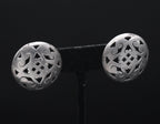 Vintage Handmade Sterling Silver Dome Earrings