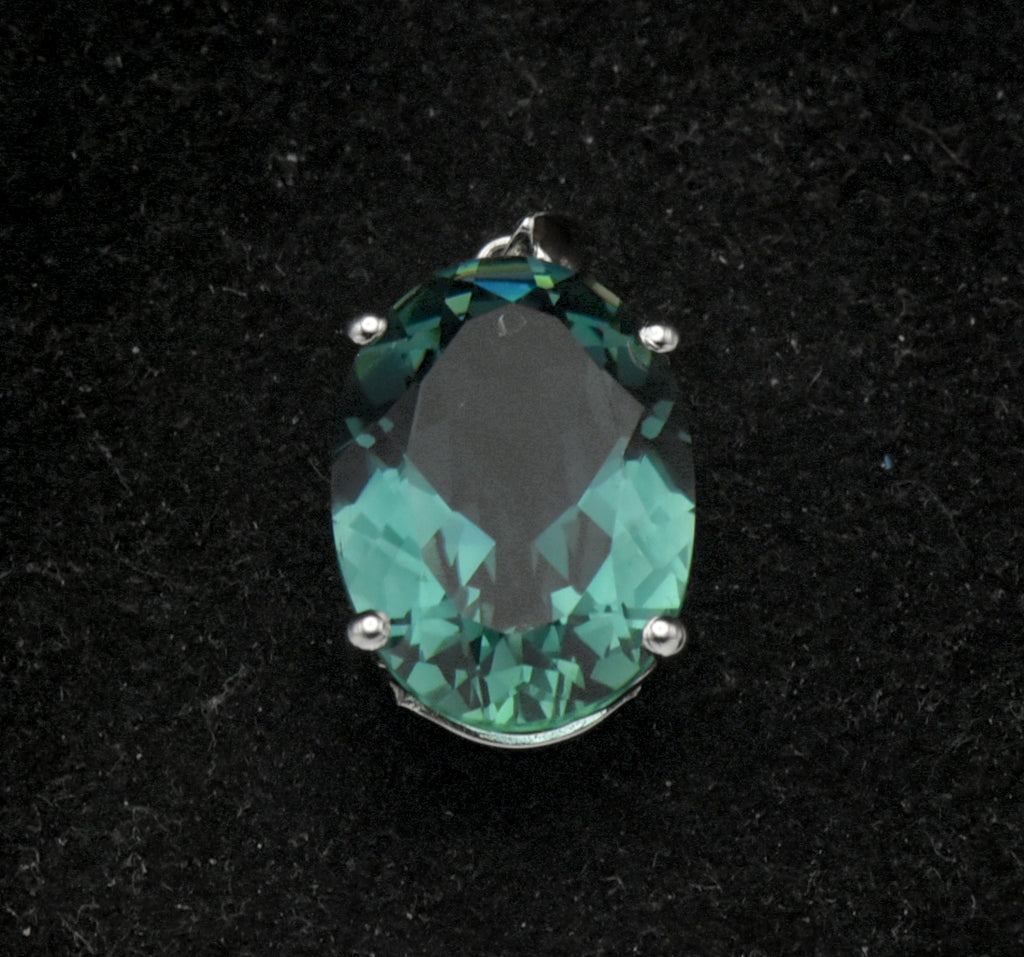 Vintage Prasiolite Sterling Silver Pendant