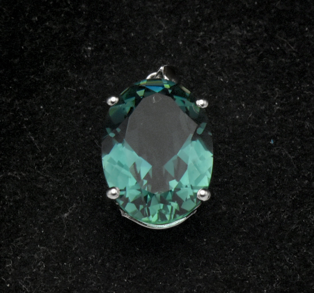 Vintage Prasiolite Sterling Silver Pendant