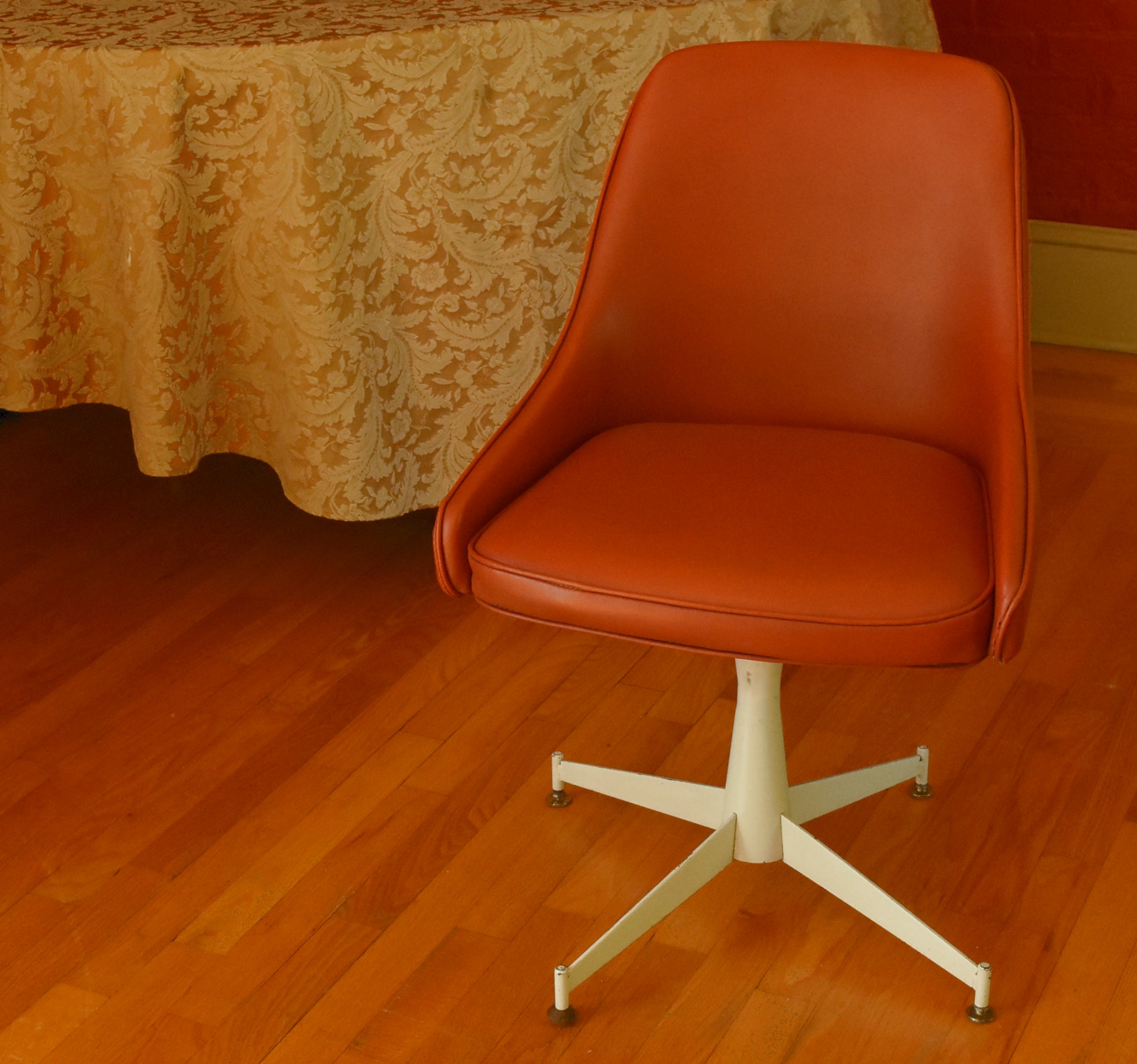 Progressive Furniture Co. - Vintage Pair of Red Vinyl Swivel Base Chair
